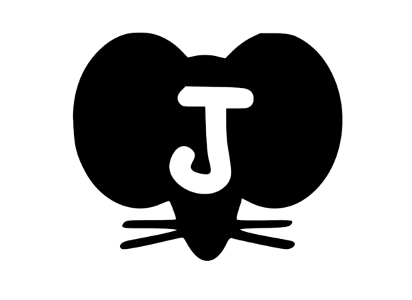 Cute Cartoon Mouse with Mono J: Graphics for Crafts