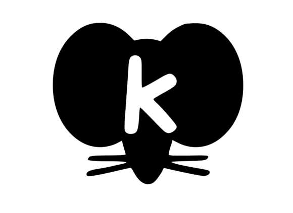 Cute Cartoon Mouse with Mono K: Graphics for Crafts