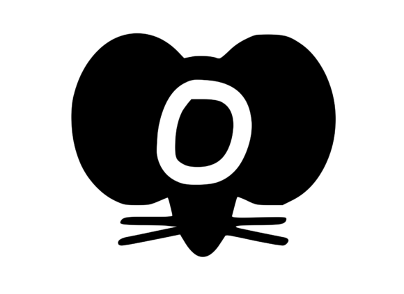 Cute Cartoon Mouse with Mono O Graphics & Crafts