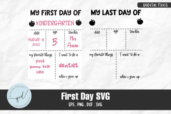 First Day of School Stats Sign SVG: Crafts & Graphics