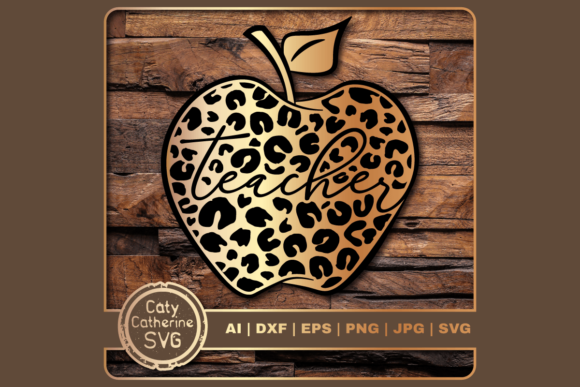 Leopard Print Teacher Apple: Graphics for Crafts