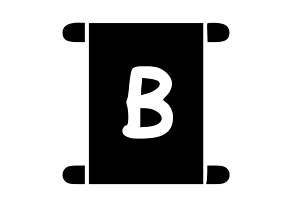 Old Scroll with Playful Mono B: Graphics for Crafts