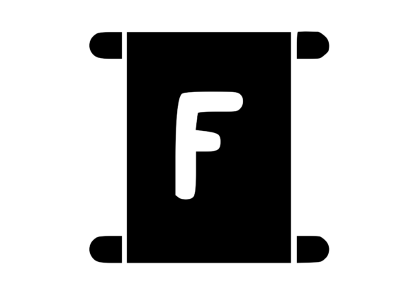 Old Scroll with Playful Mono F: Graphics for Crafts