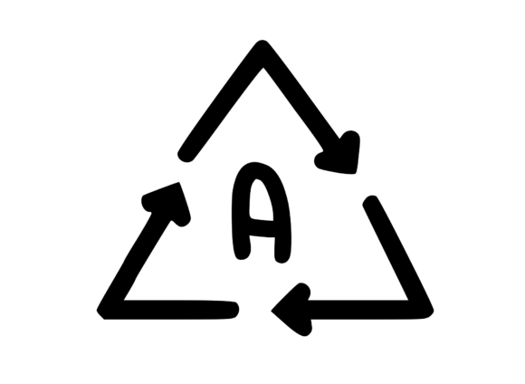 Recycle Symbol with Playful Mono a: Graphics for Crafts