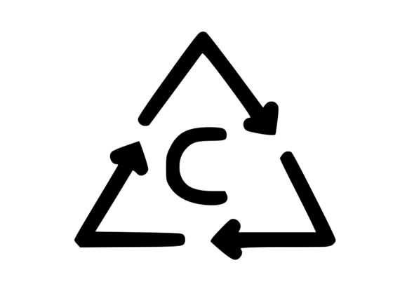 Recycle Symbol with Playful Mono C: Graphics for Crafts