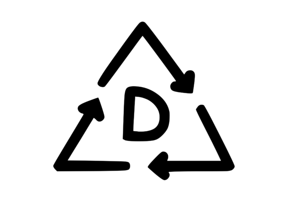 Recycle Symbol with Playful Mono D: Graphics for Crafts