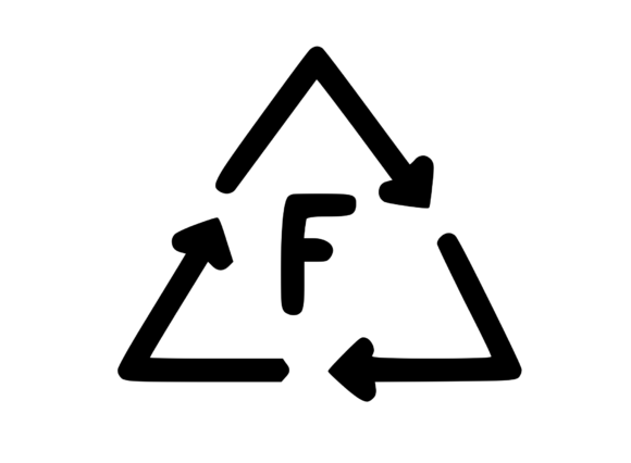 Recycle Symbol with Playful Mono F: Graphics for Crafts