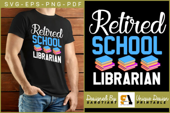 Retired School Librarian SVG: Graphics for Crafts