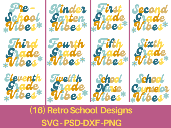 Retro School Vibes Bundle SVG: Graphics for Crafts