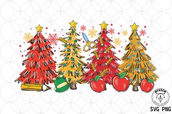 School Christmas Tree SVG: Graphics for Crafts