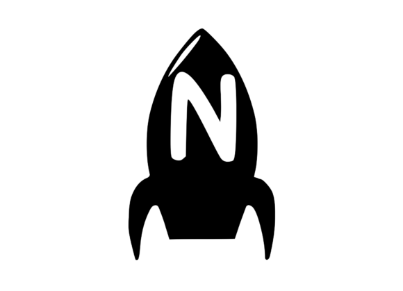 Space Rocket with Playful Mono N: Graphics for Crafts