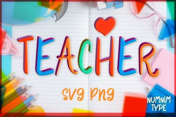 Teacher Kid Handwritten SVG PNG Alphabet: Graphics for Crafts