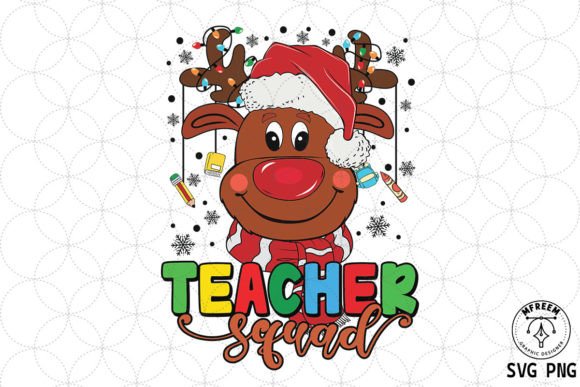 Teacher Squad Reindeer SVG: Graphics for Crafts